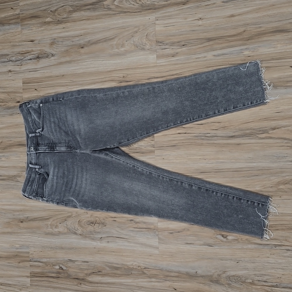 Express Gray Wash Skinny Super High Rise 14R Jeans, gently used